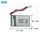 Poder superior bateria do zangão de 3,7 volts, lítio Ion Battery de 902540 zangões com PCM do PWB