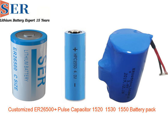 Capacitor híbrido do pulso do bloco da bateria de ER26500 SPC1530 HLC1550A HPC1550 Li SOCL2 para o produto de IOT