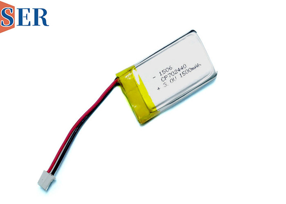 Bateria macia do manganês do lítio do bloco da bateria ultra fina de CP702440 3V 1500mah Li-MNO2 com conector dos fios