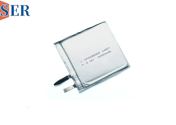 CP505050 bateria macia flexível ultra fina do pacote LiMNO2 da bateria 3.0V para IoT