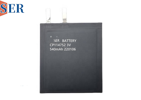 3.0V LiMNO2 bateria preliminar ultra fina da folha da bateria CP114752 Lipo