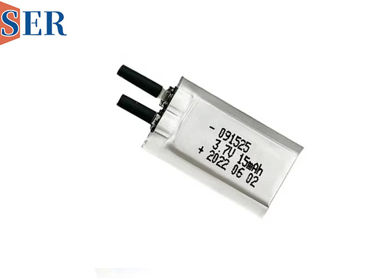 Personalize a célula de bolsa ultra fina de 3,7V 091525 bateria recarregável de polímero de lítio para dispositivos portáteis