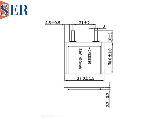Bateria CP223830 3.0V 400mAh para dispositivo portátil