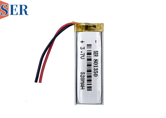 Bateria Lipo personalizada 801350 500mAh Li- Polymer Pouch Cell 803450 3.7V Bateria de polímero de lítio com PCB e cabo