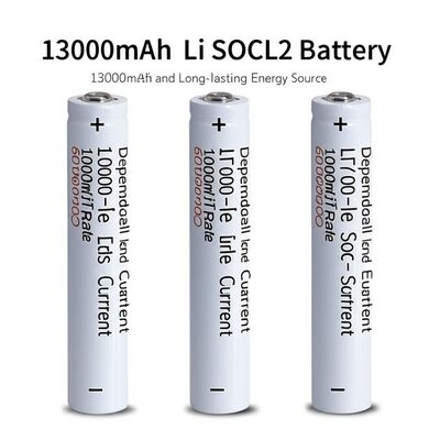 Bateria Li SOCL2 de 13000mAh, taxa de autodescarga de 2%, corrente de pulso de 600mA, fonte de energia confiável e duradoura