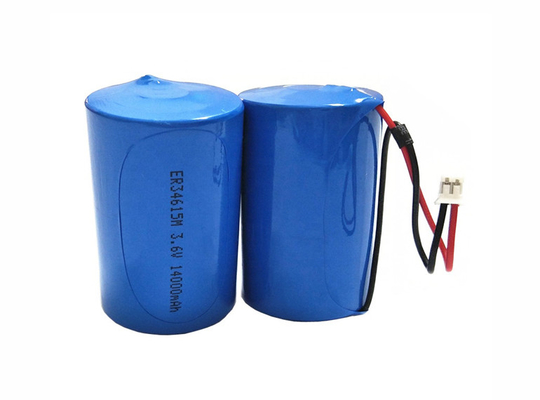 3,6 o tamanho ER34615M/W200A ER34615M/W200C ER34615M-T1 do lítio D da bateria do volt 14AH Li SOCL2 com fio conduz o conector