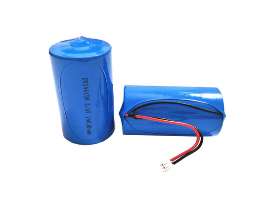 3,6 o tamanho ER34615M/W200A ER34615M/W200C ER34615M-T1 do lítio D da bateria do volt 14AH Li SOCL2 com fio conduz o conector