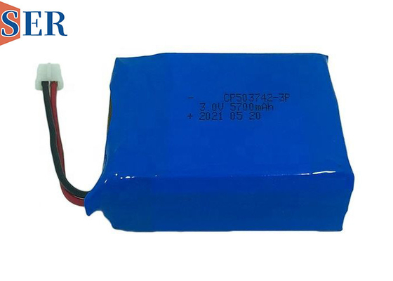 Bloco preliminar macio personalizado CP503742-3p da bateria de lítio de 3.0V 5700mAh