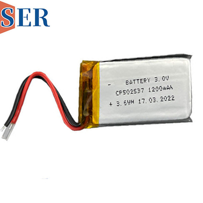 CP502537 lítio fino preliminar ultra fino da pilha da bateria 3.0V 1200mAh Lipo