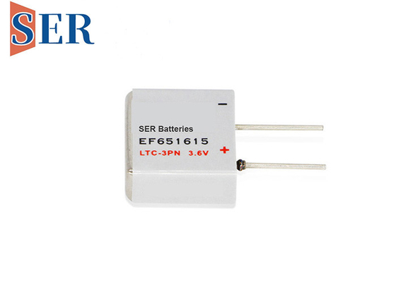 bateria prismático de 400mAh EF651615 Li SOCL2 com os 4 pinos da solda de U
