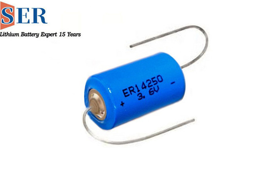Tamanho 600mah ER14250S da bateria preliminar 1/2AA do lítio da segurança 3.6V 3,6 longa vida da bateria da alta temperatura 150 do volt Lisocl2